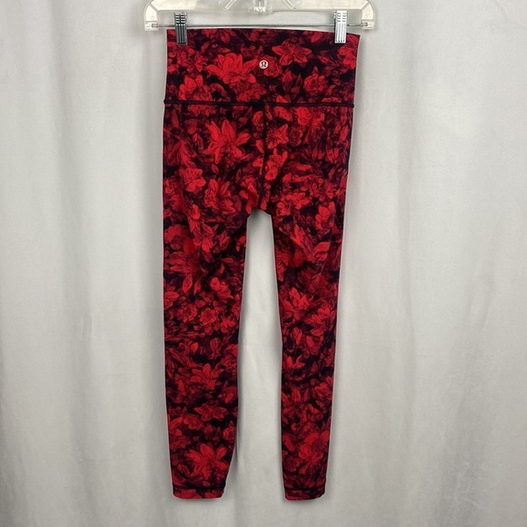 Lululemon Wunder Under Hi-Rise 7/8 Tight 25" Carminetrue Red Black- Size 4 - Picture 10 of 13